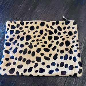 BP. Leopard Print Genuine Calf Hair Pouch / Clutch